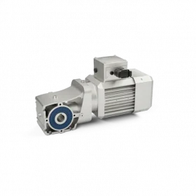 Hộp giảm tốc bánh răng côn xoắn (Helical Bevel) với trục âm tiện lợi, giúp tối ưu hóa khả năng chịu lực hướng tâm.