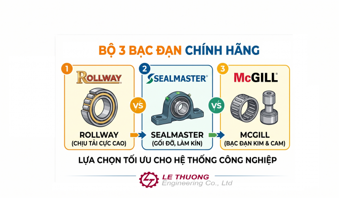 Bộ 3 Bạc Đạn Rollway, Sealmaster, McGill: Lựa Chọn Nào Tối Ưu Cho Hệ Thống Công Nghiệp?
