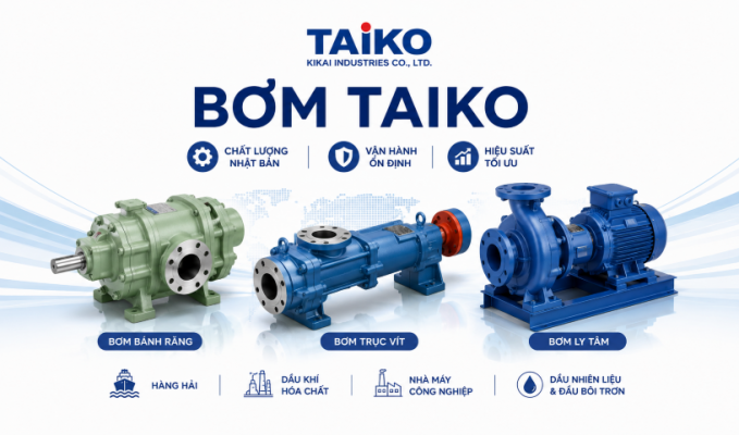 Bơm Taiko Kikai: Các dòng bơm công nghiệp và ứng dụng
