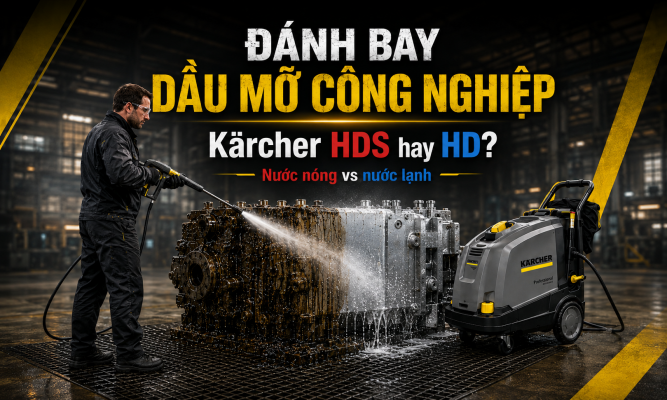 Máy phun áp lực Kärcher nước nóng HDS hay nước lạnh HD?